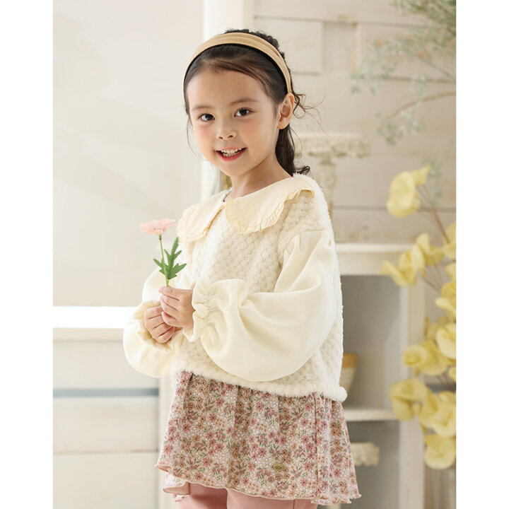 楽天市場】【15%OFF】 ガールズ トレーナー 花柄 裏起毛 起毛あり 長袖 