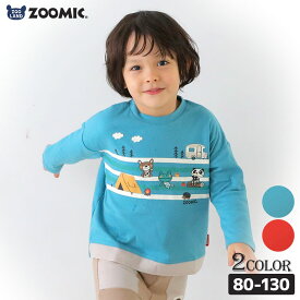 【31%OFF】 子供服 トップス ズーミック ロンT 切替 レイヤード風 プリント 長袖 Tシャツ ( 80-130cm )【 ZOOMIC ズーミック 】 ▽ キッズ ベビー 男の子 くま パンダ アニマル 女の子 通園 通学 春 新作 80 90 95 100 110 120 130 ▽ポイント消化