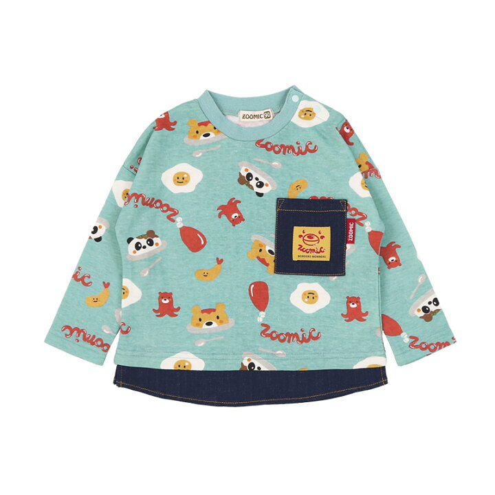楽天市場】【~21%OFF】 キッズ ロンT 長袖 Tシャツ 胸ポケット 総柄 