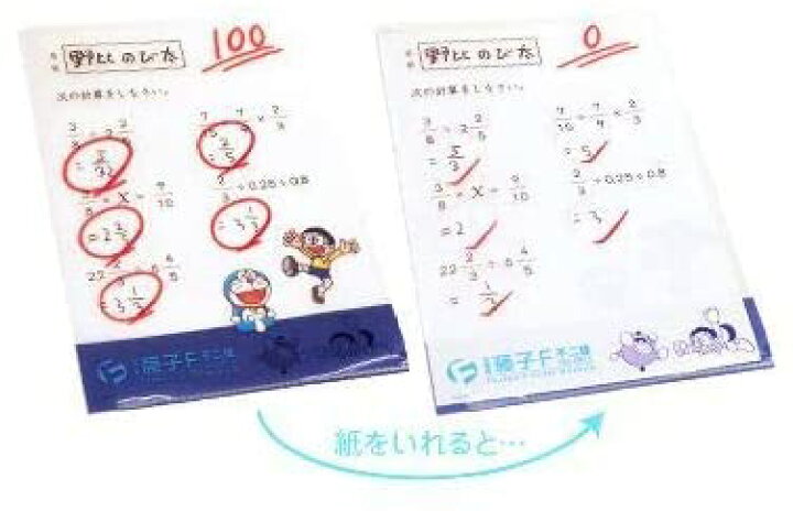 楽天市場 ドラえもん のび太が100点 Wポケット クリアファイル 藤子 F 不二雄ミュージアム ゾートロープ