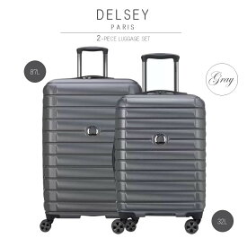 デルセー スーツケース 2セット 76cm&58cm グレー TSAロック 8輪 ダブルキャスター 洗濯可能 DELSEY