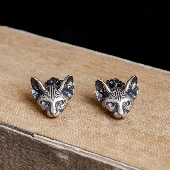 楽天市場】【片耳販売】 ピアス S925 猫ピアス スフィンクスキャット 