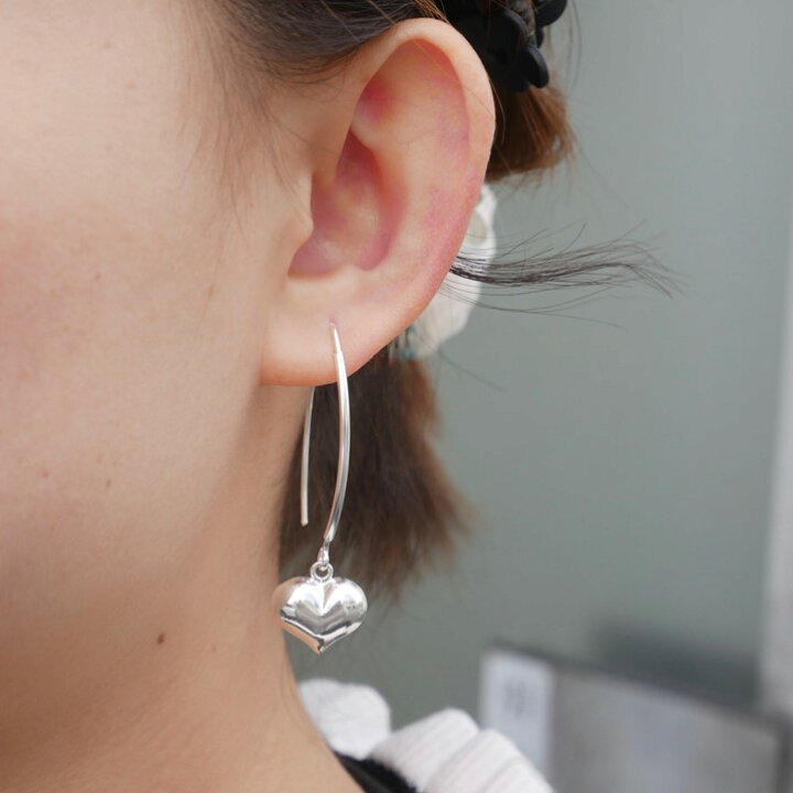 楽天市場】ピアス ハートチャーム フックピアス ピアス シルバー925 