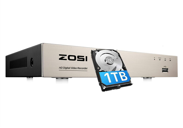 楽天市場】ZOSI 1080p ai機能搭載 8ch DVR レコーダー 防犯レコーダー 