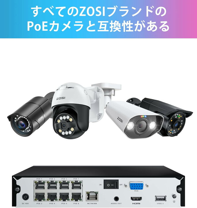 楽天市場】800万画素 ネットワークディスクレコーダー 8ch hdd2tb内蔵 