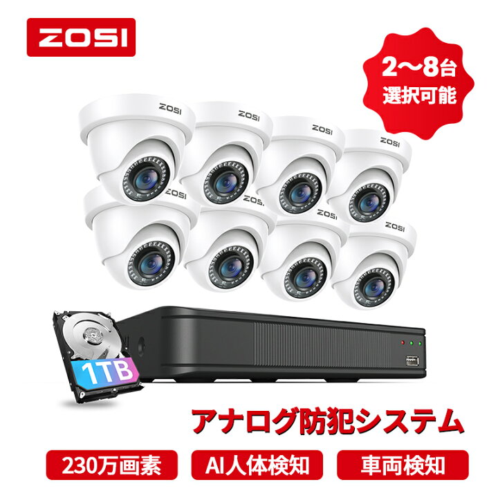 楽天市場】カメラ ドーム型 防犯カメラセット 防犯カメラレコダー 