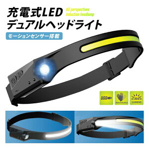 �w�b�h���C�g LED�w�b�h���C�g �[�d�� USB�[�d LED COB �y�� ���P�x �A�E�g�h�A IPX4�h�� �h�o 1200mAh ��e�ʃo�b�e���[ �N���C�~���O ��Ɨp���C�g SOS�_�Ńw�b�h���C�g ��d �h�� ��Ԃ̍�� �ЊQ