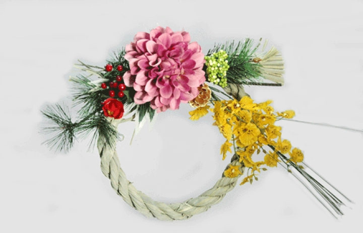 楽天市場】12cmしめ縄ベース しめ縄リース P-1441-12 パレ : 造花の店