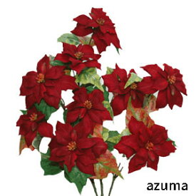 ベルベットポインセチア【クリスマス花材】3本組ベルベットインセチアスプレー3輪付 全長約53cm 花径12〜10cm 392104-3