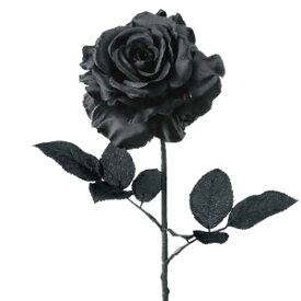 [最短出荷]黒のばら【造花】全長67cm 黒のローズ(黒のばら)花径約12.5cm A-39600