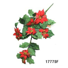 【クリスマス用 花材】ポインセチア 全長約76cm ポインセチアバイン 花径約13〜18cm 17775F[少々難有 在庫限り]
