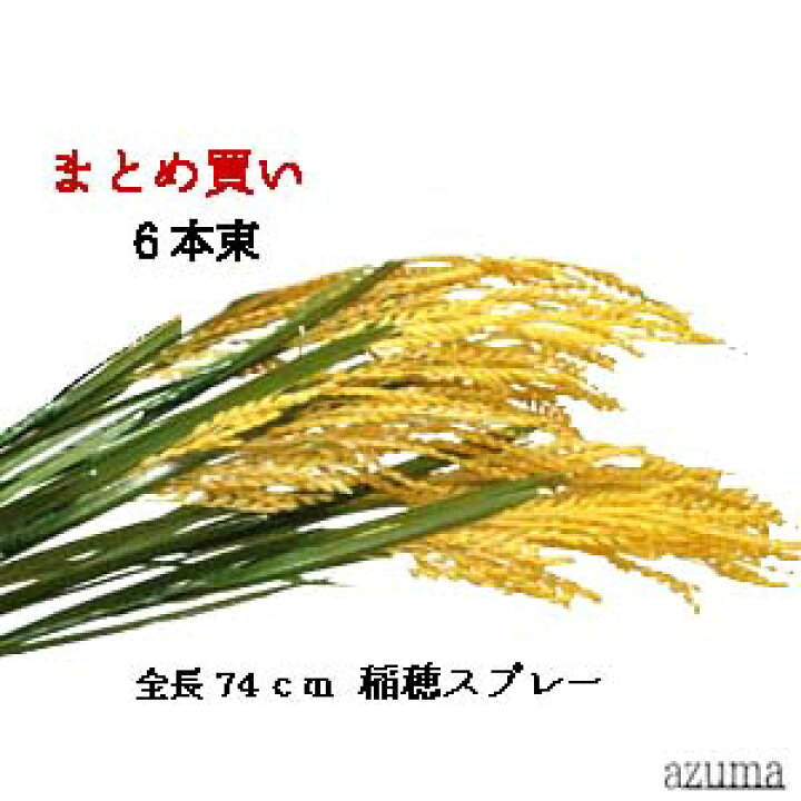 楽天市場 稲穂 6本束 まとめ買い プラスチック製 造花 全長約74cm稲穂スプレー 実長約cm リーフ約16 33cm 5042 6 造花の店ａｚｕｍａ