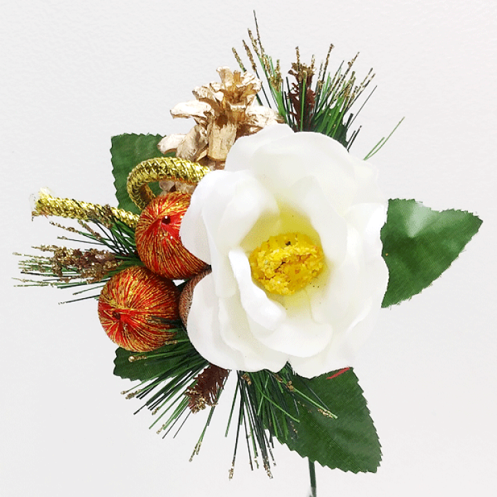 市場 正月飾りピック レッド 椿ミックスピックrd お正月花材