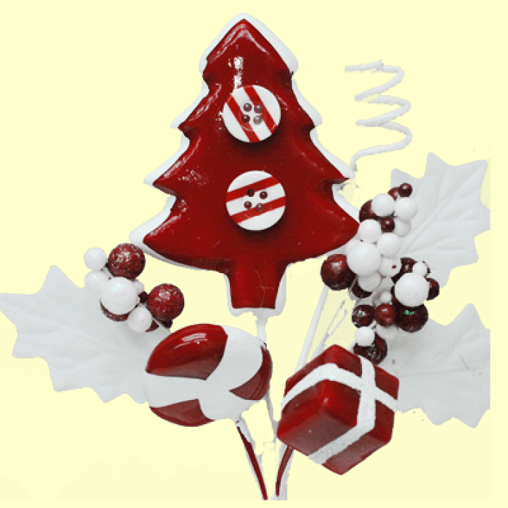 楽天市場】レッド・ホワイトカラー 1本売【クリスマスピック