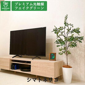 No3545 プレミアム光触媒フェイクグリーン 「シマトネリコ 2本立 高さ110cm 幅40cm 奥行40cm（白丸ポットとヤシの繊維付）完成品」【ギフト不可】【鉢は取り外し不可】 観葉植物 フェイク 人工観葉植物 光触媒 造花 インテリア リアル おしゃれ