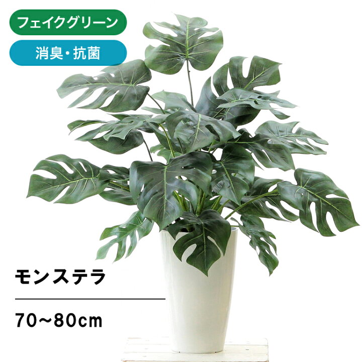 楽天市場 フェイクグリーン 造花 人工 光触媒 観葉 植物 樹 木 大型 リアル 70cm 80cm 空気清浄 リビング シンプル オフィス 観葉樹 インテリア おしゃれ フェイク グリーン 玄関 室内 部屋 消臭 鉢 人工 銀 酸化チタン 風水 モンステラ 70 80cm