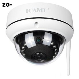 ICAMI 防犯カメラ HD 720P ワイヤレス IP 監視カメラ SDカードスロット内臓で自動録画 WIFI対応 動体検知 アラーム機能 暗視撮影