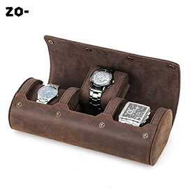 HIRAM 本革腕時計ロール 腕時計収納ケース 腕時計収納ボックス 3本用 レザー防水 耐衝撃 時計ケース 収納 腕時計の持運び 旅行 携帯に