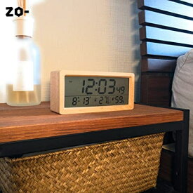 D-MASTERY 置き時計 デジタル 目覚まし時計 電池式 インテリア 置き時計 スタイレッシュ 持ち運び便利 アラームクロック バックライト付き (けやき木目)