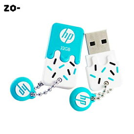 HP USBメモリ 32GB USB 2.0 ブルー アイスクリーム ゴム製 耐衝撃 防滴 防塵 のフラッシュドライブ v178b HPFD178B-32