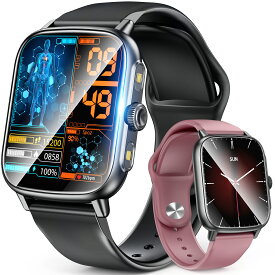 【先着50名様限定2,980円◎クーポンで】 スマートウォッチ 通話機能付 24時間健康管理 1.91インチ大画面 心拍数測定 腕時計 ストレス測定 防水 加速度センサー 音声認識 LINE通知 SOS 緊急通報 運動記録 音楽 カメラ遠隔操作 AI搭載 iPhone/Android対応 レディース メンズ