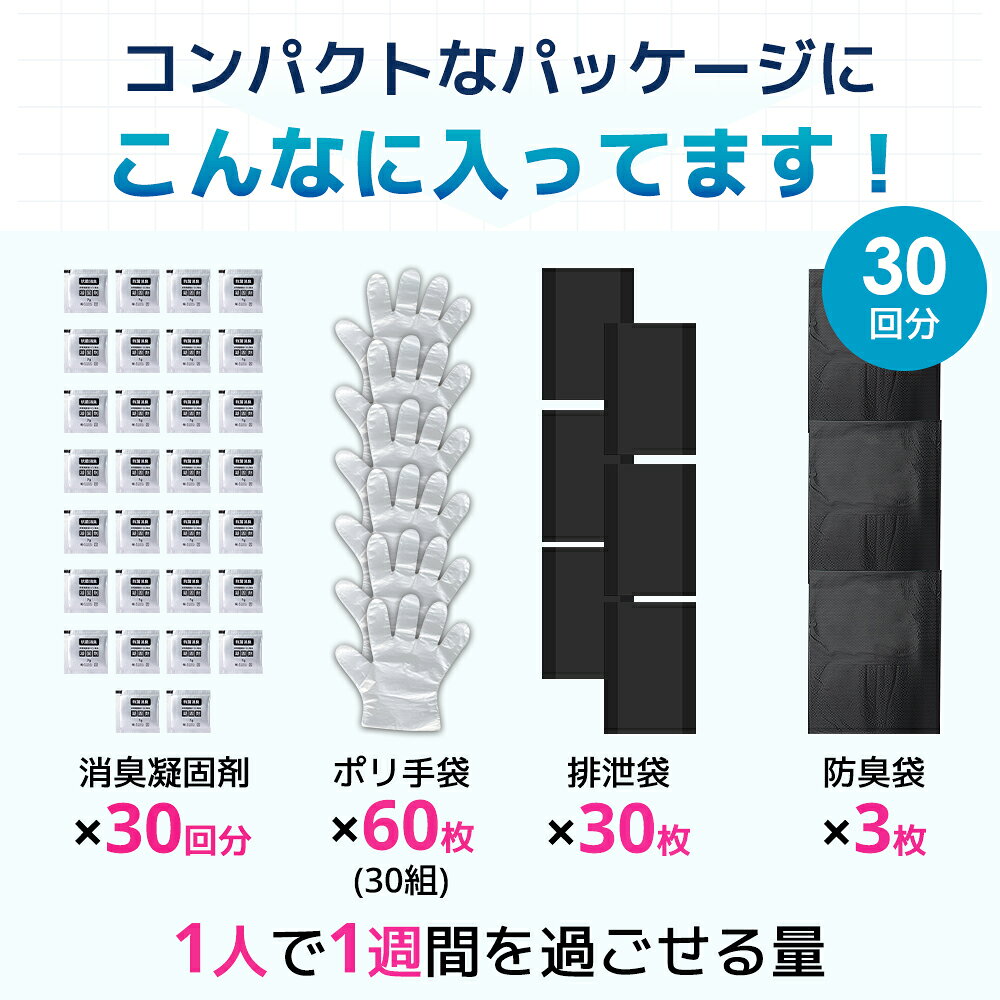 【即納・クーポンで980円〜】\楽天総合1位/ 防災士監修 簡易トイレ【除菌 消臭】 携帯トイレ 30回〜300回セット 防災グッズ ポリ手袋100枚付 携帯用トイレ 災害グッズ 非常用トイレ 防災対策 トイレ 半永久 消臭凝固剤 大便対応 備蓄 台風 長期保存 - メイン画像 10