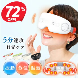 ※P12倍※【クーポンで11,380円】 アイマッサージャー スチーム プロ手技 目元ケア 温熱 振動 蒸気 マッサージ ほぐしケア 美容 エステ アイウォーマー アイリラックス リリースアイ 男女兼用 疲労改善 目の乾燥感 ギフト 敬老の日 実用的 可視レンズ 目の疲れ 解消グッズ