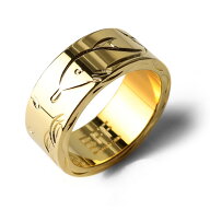 BFF ブランド ドルフィン 幅8mm 平打リング ゴールド 18K GP gold 金色 スクロール フラットバンド ペア …