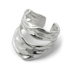 シルバー925 レディースリング ダブルライン 18K GP ゴールド シルバー gold silver 金色 銀色 指輪 SILVER925 2連 凹凸 ウェーブ 2カラー フリーサイズ オープンリング 人差し指 金属アレルギー対応