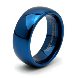 タングステン 甲丸リング 指輪 メンズ リング ブルー 青 メタリック シンプル 金属アレルギー対応 専用BOX付属 父の日