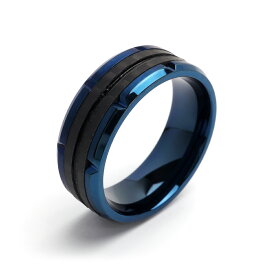 カーボンリング メンズ指輪 かっこいい ブラック ブルー シンプルリング ステンレス製 付けっぱなしOK 父の日