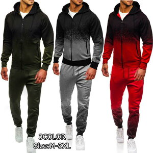 春秋 セットアップ メンズ スウェット ジャージ ジョガーパンツパーカー フード付き ジップアップ カジュアル運動服 部屋着