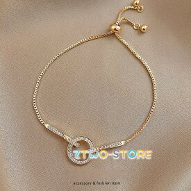 ブレスレット レディース リング CZダイヤ キラキラ オシャレ 高級感 18kgp 18kコーティング 上品 カジュアル プレゼント