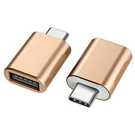 [hyperdry.io] ゴールド : USB 変換アダプター to タイプC 変換 2個入り USB 3.0 A to C 変換コネクタ 急速充電とデータ同期 Xperia、Galaxy S7 Edge、Nexus、HUAWEI P10 Lite等Micro USB設備対応