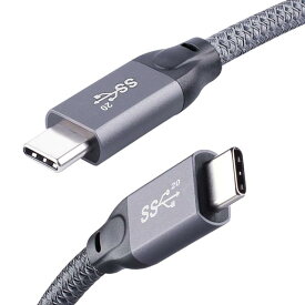 USB C - USB Cケーブル USB 3.1 Gen 2 ケーブル 5A 100W グレー