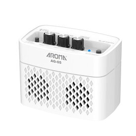 AROMA アロマ ギターアンプ 充電式バッテリー内蔵 5W Bluetooth機能 AG-05 WHT