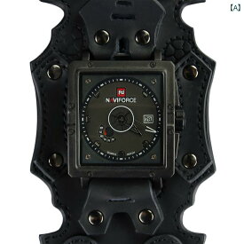 腕時計 時計 ウォッチ クォーツ スチームパンク アクセサリー レザー ストラップ 人工皮革 ブラック 特殊 部隊 ユニセックス