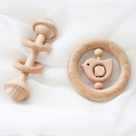 Baby Firstlook 木製 ラトル ガラガラ 赤ちゃんのおもちゃ カミカミ 玩具 天然木 ベビー ギフト 出産祝い 新生児贈り物 プレゼント