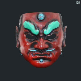 レトロ サムライ マスク キング マスク ハロウィン ホラーマスク 小道具 樹脂 鎧
