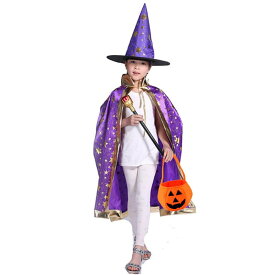 [Bekftanm] ハロウィン コスプレ 仮装 魔女のマント子供 パーティー コスチューム 舞台 パーティ 衣装 男女兼用
