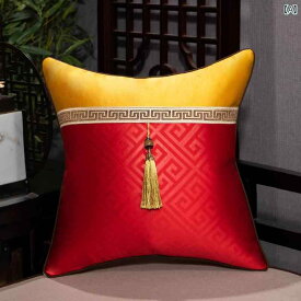 ソファ クッション 枕 中国 ルーム 枕カバー 正方形 ベット リビングルーム タッセル 腰枕 カバー