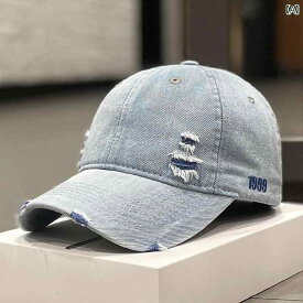 帽子 韓国 ダメージデニム 帽子 レディース 春秋 シンプル ファッション 日焼け防止 野球帽