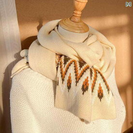 マフラー 秋冬 女性用 ニット スカーフ 韓国 万能 女子学生 厚手 暖かい ウール 男性 ショール