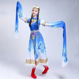チベット レディース ダンス パフォーマンス 衣装 スカート エスニック スクエア 衣装 エスニック 民族舞踊