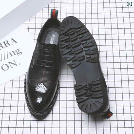 メンズ 英国風 夏 レトロ 韓国 ローヒール 上品 厚底 革靴 ローヒール プリティシュ