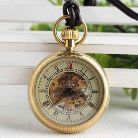 懐中時計 吊り時計 小さい 銅 バック 機械式 時計 銅 ローマ字 フォント レトロ アンティーク ギフト 真鍮