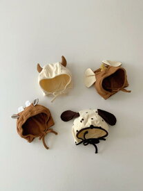 ベビー 帽子 韓国 かわいい 動物 耳 フード付き 帽子 赤ちゃん 胎児 帽子 鹿 プルオーバー ユニセックス