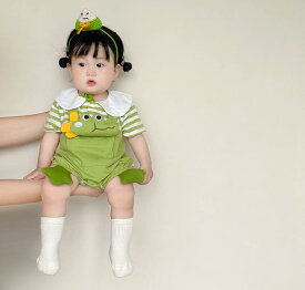 ベビー 夏服 女の子 赤ちゃん かわいい オーバーオール ハイ ハイ 服 夏 薄手 メンズ ジャンプ スーツ ユニセックス 半袖