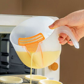キッチン用品 ボウル フィルター付き 計量カップ スケール ハンドル 分割 プラスチック製 調理 台所用品