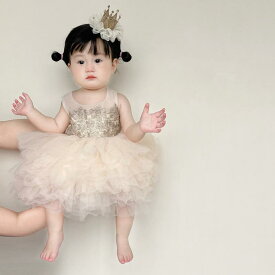 女の子 赤ちゃん ドレス サマー メッシュ 誕生日 プリンセス ベビー 1歳 ガール ケーキ パフスカート 夏
